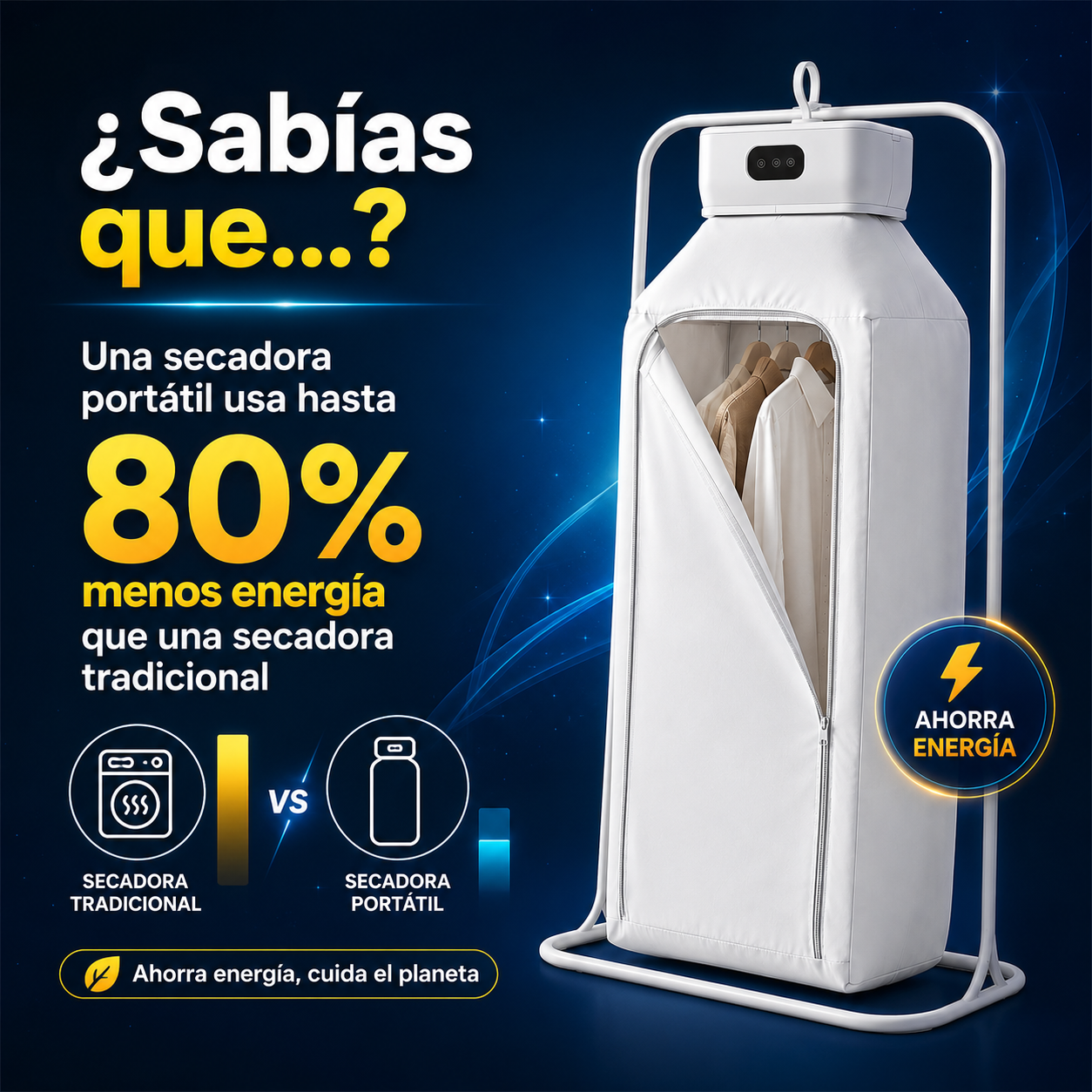 NomadDry™ – La secadora portátil que va donde tú vas: viajes, camping, hogar, sin instalación