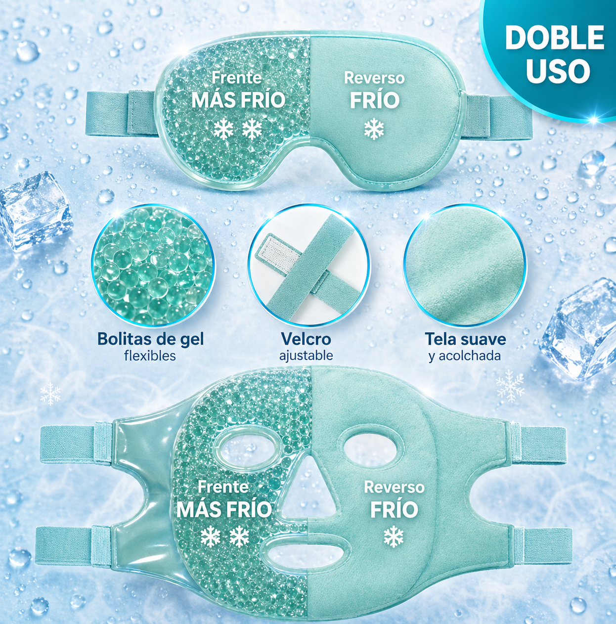 GlowFreeze™ – Mascarilla Gel Terapéutica Frío & Calor para Rejuvenecer, Desinflamar y Revitalizar tu Piel