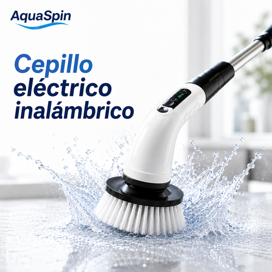 Aqua Spin ™ – Potencia rotatoria inalámbrica para todo tipo de superficies: baños, cocinas, pisos.