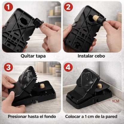 RatControl™ – Captura Ratones Al Instante, Sin Veneno, Lavable y Reutilizable x5