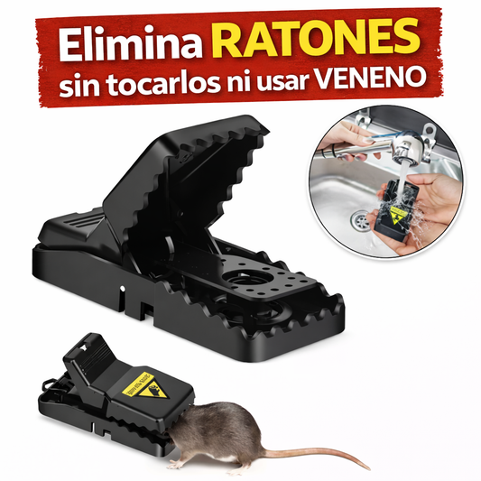 RatControl™ – Captura Ratones Al Instante, Sin Veneno, Lavable y Reutilizable x5