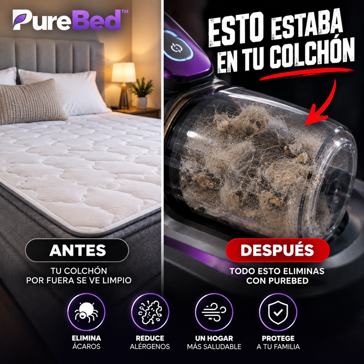 PureBed™ – Aspiradora profunda para colchones y tapices