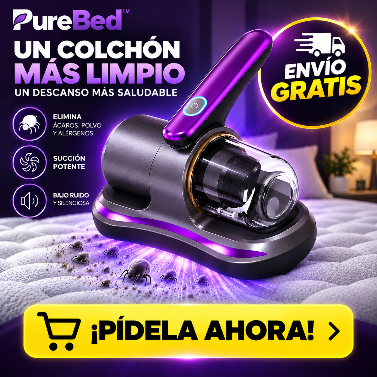 PureBed™ – Aspiradora profunda para colchones y tapices
