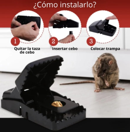 RatControl™ – Captura Ratones Al Instante, Sin Veneno, Lavable y Reutilizable x5