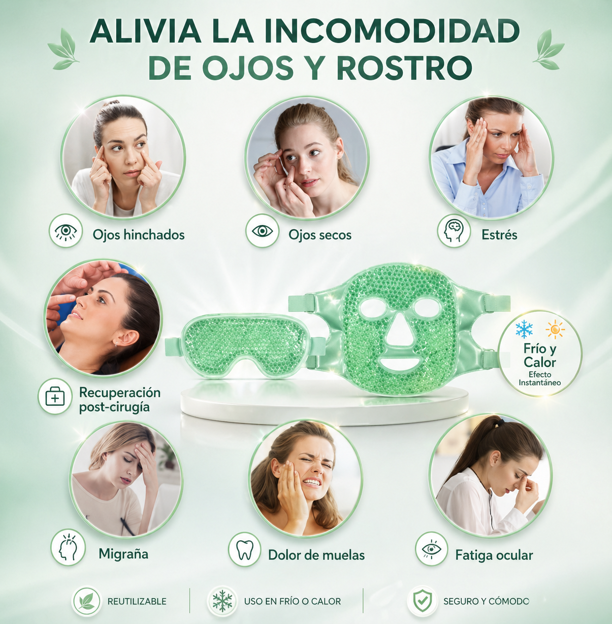 GlowFreeze™ – Mascarilla Gel Terapéutica Frío & Calor para Rejuvenecer, Desinflamar y Revitalizar tu Piel